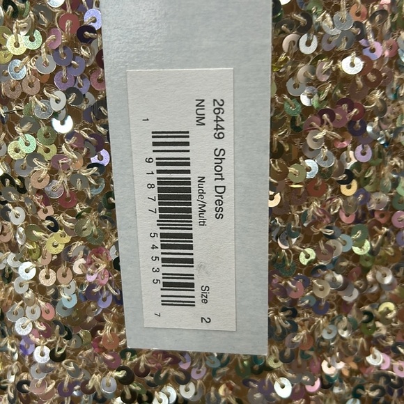 Mac Duggal 26449 NWT Sequined Mini Dress a with Balloon Sleeves - Picture 9 of 9